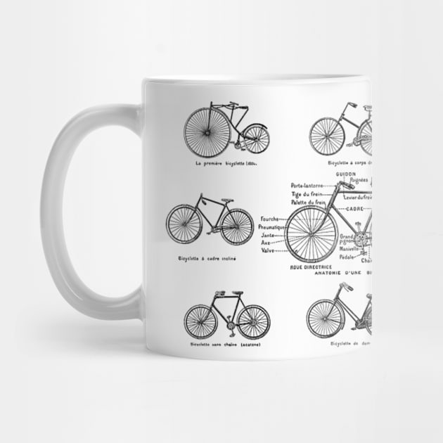 bicycle chart in black and white by ysmnlettering